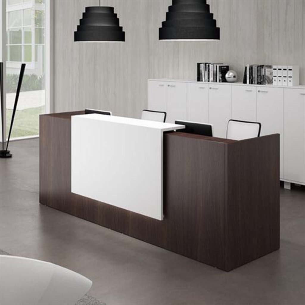 MDF Counter 200 cm  Dark Brown & White ant.0105