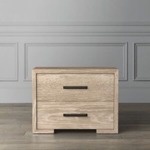 Wood Finish Commode 50 Cm with 2 Drawers HPL Coated ANT1049