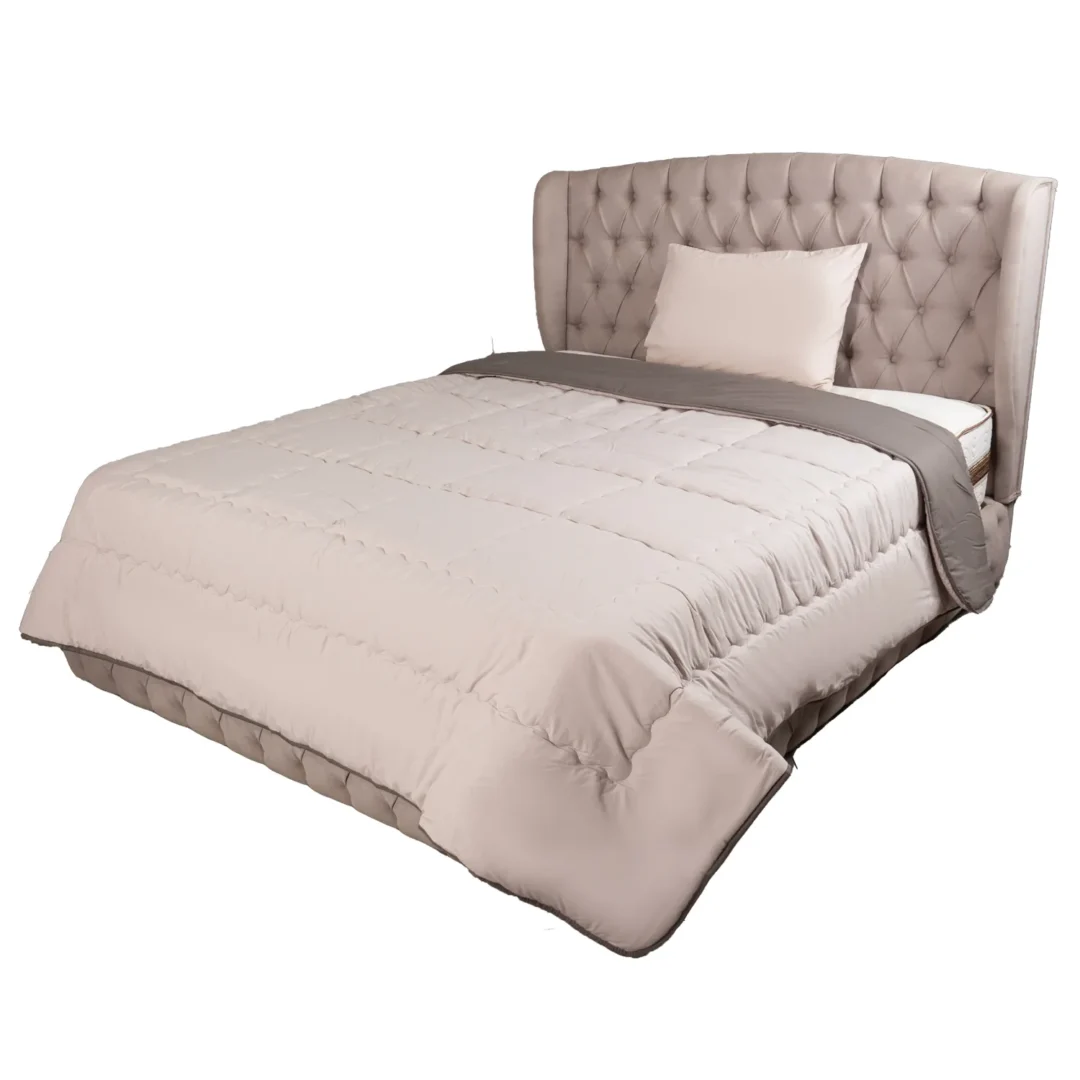 Forebed Duvet 235×235 Cm Double-Face Solid Mixed 3 Pieces Duvet+2 Pillowcases Dark Gray\ Coffee Double