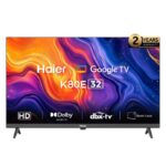 تلفزيون هاير سمارت إل إي دي 32 بوصة بدقة HD مع ريسيفر مدمج   أسود H32K80E