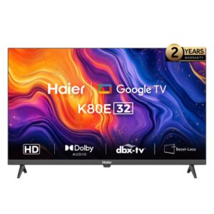 تلفزيون هاير سمارت إل إي دي 32 بوصة بدقة HD مع ريسيفر مدمج   أسود H32K80E