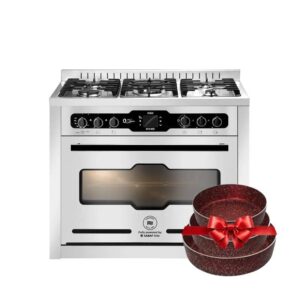 بوتجاز يونيون إير 90 سم O-Signature3 مزود بسخان من الستانلس ستيل المصبوب ونظام أمان كامل، بوتجاز مطبخ قوي وعالي الكفاءة للطهي الأمثل