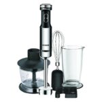 Fresh Hand Blender 800 Watt with Chopper + Masher + Egg Whisk Black × Silver HB800FO-11442