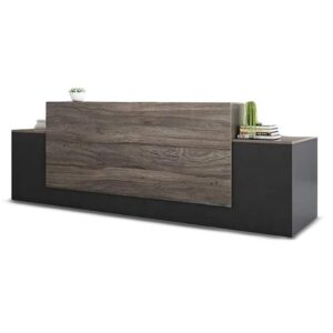 كاونتر أسود وبني MDF عرض 200 سم مغطى بطبقة HPL ant.0095