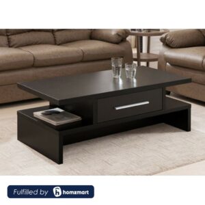 ترابيزة قهوة بدرج واحد بتصميم عصري وتشطيب باللون الأسود بطول 120 سم موديل ant1123