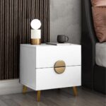 Commode with 2 Drawers MDF Beech Wood - 60 cm Width ant1086
