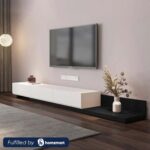 وحدة تليفزيون 200 سم 3 ادراج ابيض× اسود ANT1151