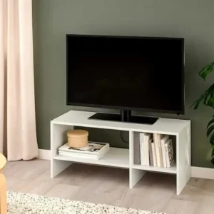 وحدة تلفزيون مودرن باللون الأبيض بطول 90 سم بتصميم مدمج من خشب MDF ant1082
