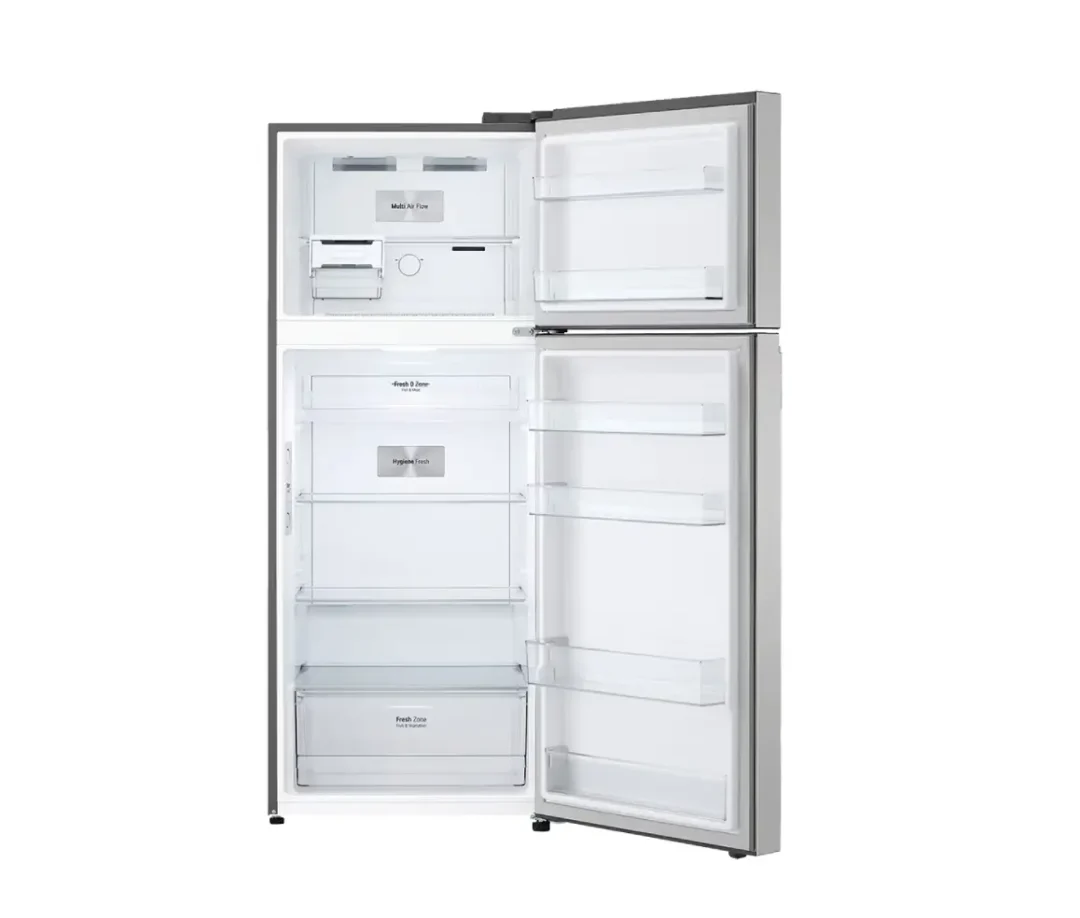 اشتري الان ثلاجة إل جي سعة 450 لتر نو فروست، بابين، فضي، GN-B592PFBQ