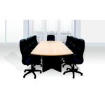 Meeting Table MDF Black & Wood Finish 200 Cm with HPL Coating ant.0092