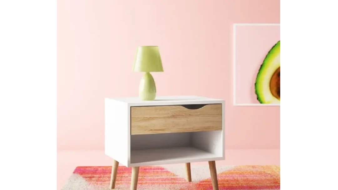 كومود بدرج واحد مصنوع من خشب MDF وخشب الزان بطول 50 سم ‏ant1095