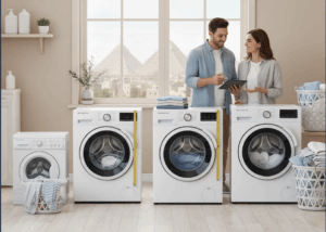 🧺 دليل مقاسات وعرض الغسالة الأوتوماتيك في مصر 2025: اختار الحجم المناسب لمنزلك