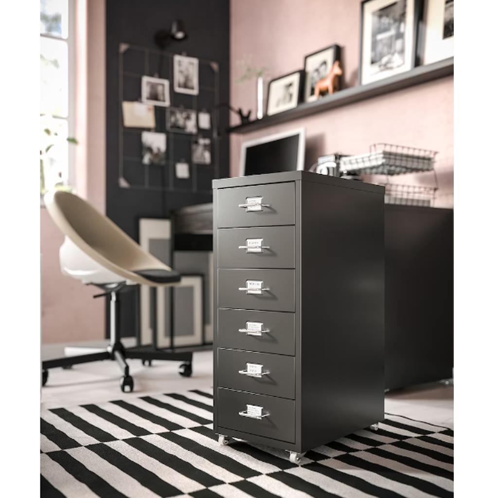 وحدة ادراج اسود مكونة من 6 ادراج عرض 35مستورد مغطاه بطبقه الملامين المقاومه لجميع العوامل الخارجيه و الاتربه ant.0069