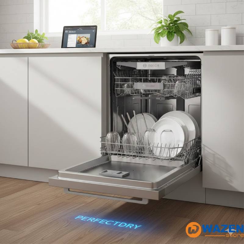 غسالة اطباق بوش ١٤ فرد بتصميم مودرن وبرامج غسيل متعددة تناسب العائلات الكبيرة وتوفر في استهلاك المياه والكهرباء