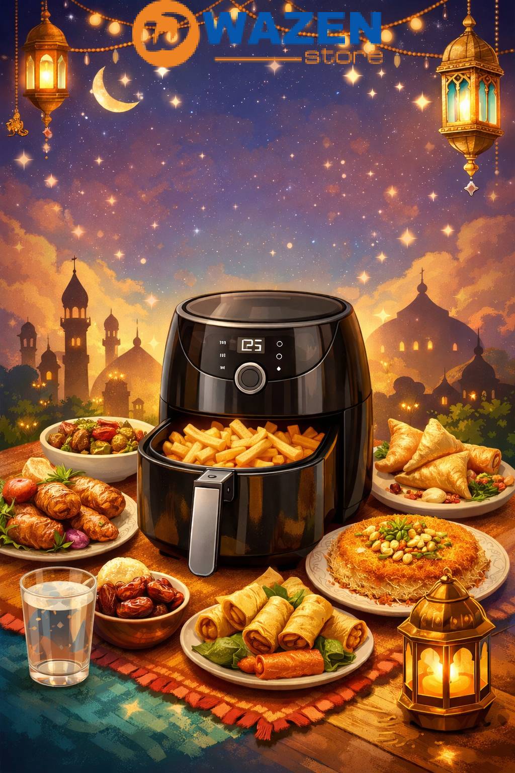 أكل مقلي صحي بدون زيت من القلاية الهوائية، حل سهل لأكل رمضان