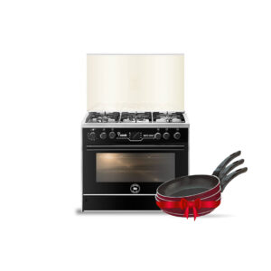 Unionaire I-Cook Cooker 90*60 cm 5 Burners Full SafetyBlack C69SS-GC-511-ICPS2F-IS-2W-AL