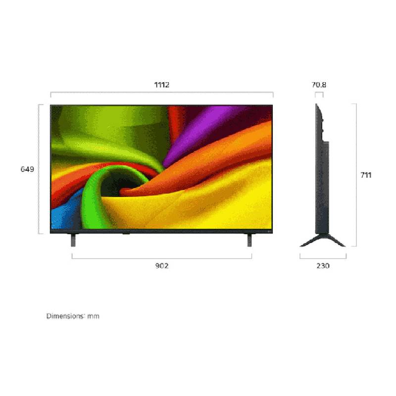 شاشة إل جي 55 بوصة سمارت 4K UHD بنانو سيل مع رسيفر داخلي وماجيك ريموت، جودة صورة فائقة الوضوح وألوان واقعية بتقنية HDR، تصميم أنيق بدون إطار وتجربة مشاهدة ذكية وسلسة.