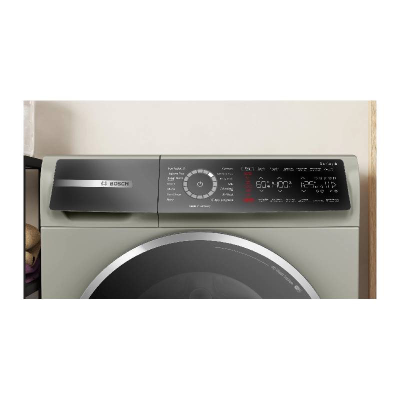 غسالة بوش 9 كيلو فضي إينوكس 1400 لفة مع تقنية Iron Steam Assist الألمانية موديل WGB2440XEG، غسيل عميق وأداء قوي مع بخار لتقليل التجاعيد وكفاءة عالية في تنظيف الملابس.